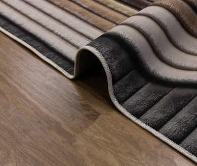 Soft Waves - (Brown) 7D Digital Carpet Printed