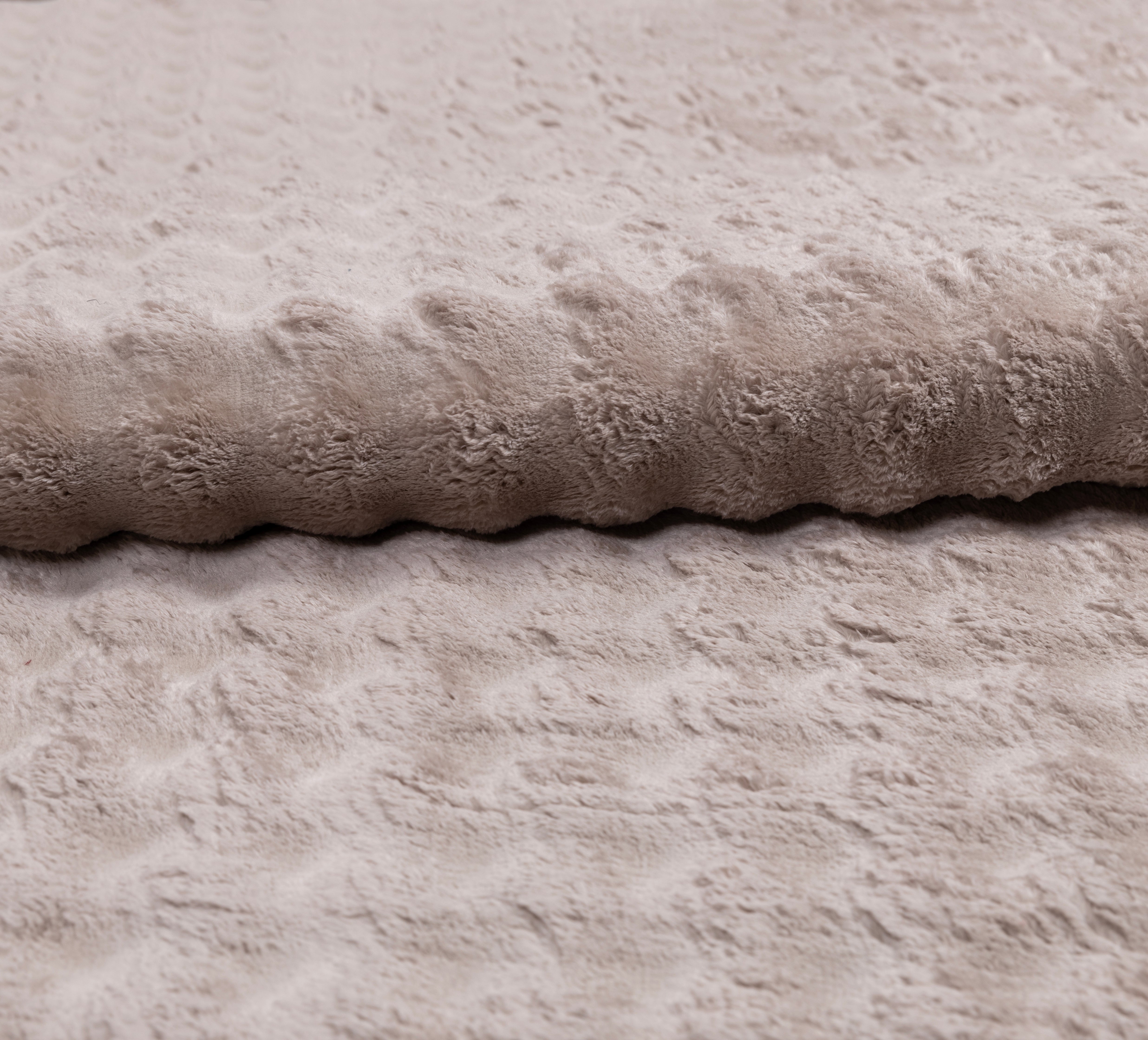Velvet Pile Hallway Carpet Beige