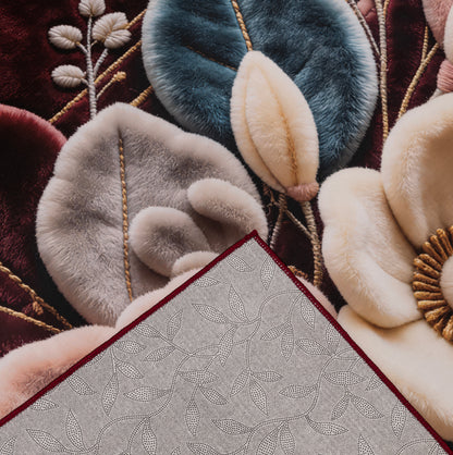 Magnolia - (Dark Red) 7D Digital Carpet Printed