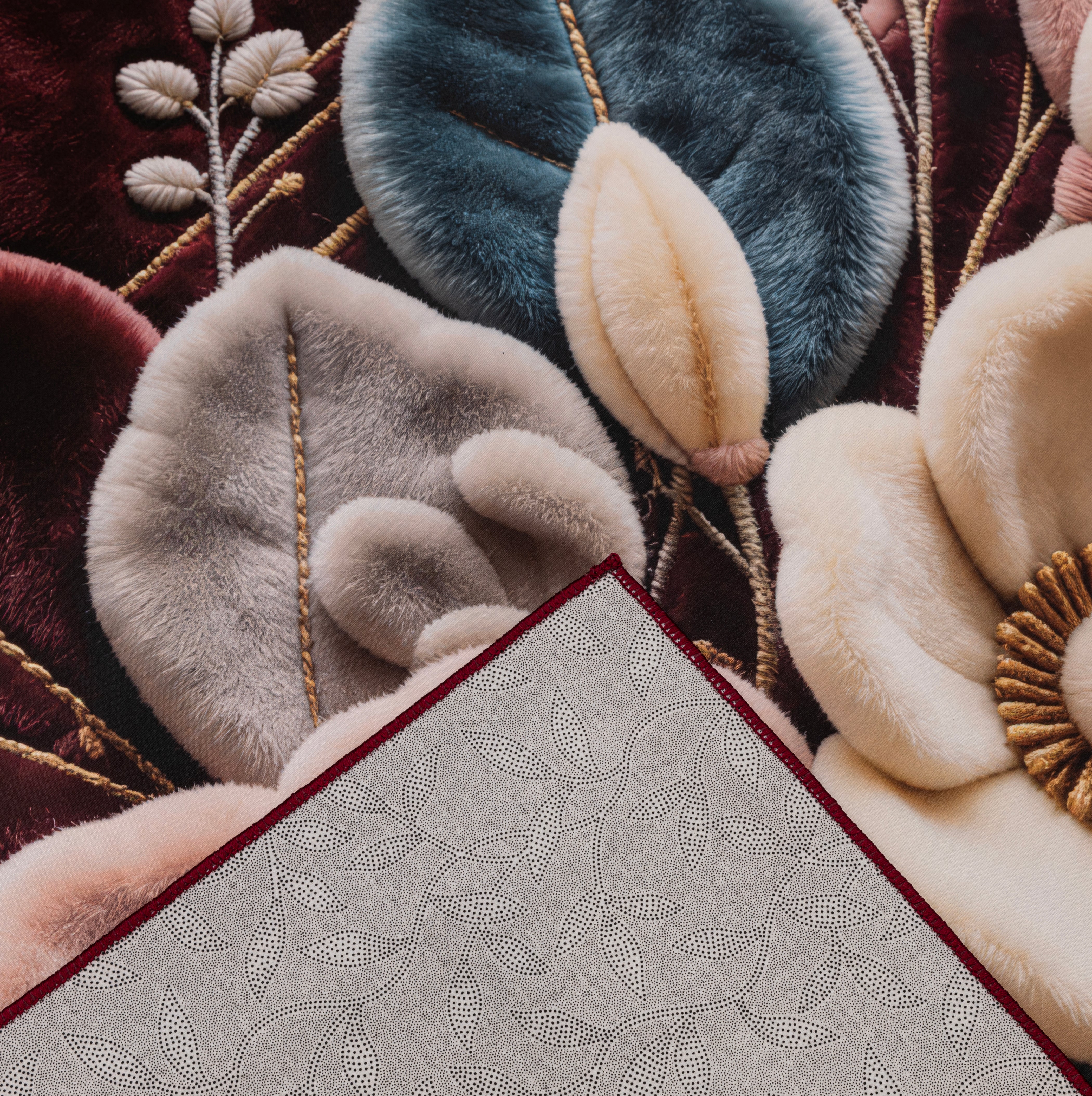 Magnolia - (Dark Red) 7D Digital Carpet Printed