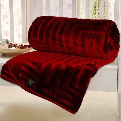 VelvaCloud Blanket - Versace Pattern - (Dark-Red) 3.6KG