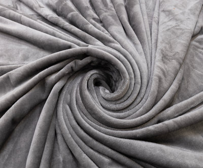 Flannel Fleece Throw Blanket (Gray)