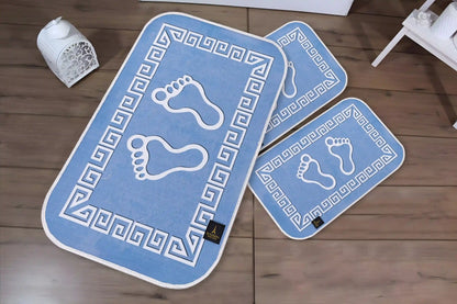 3D Digital Bathroom Mat Set Non Slip 3 Piece Bath Mat
