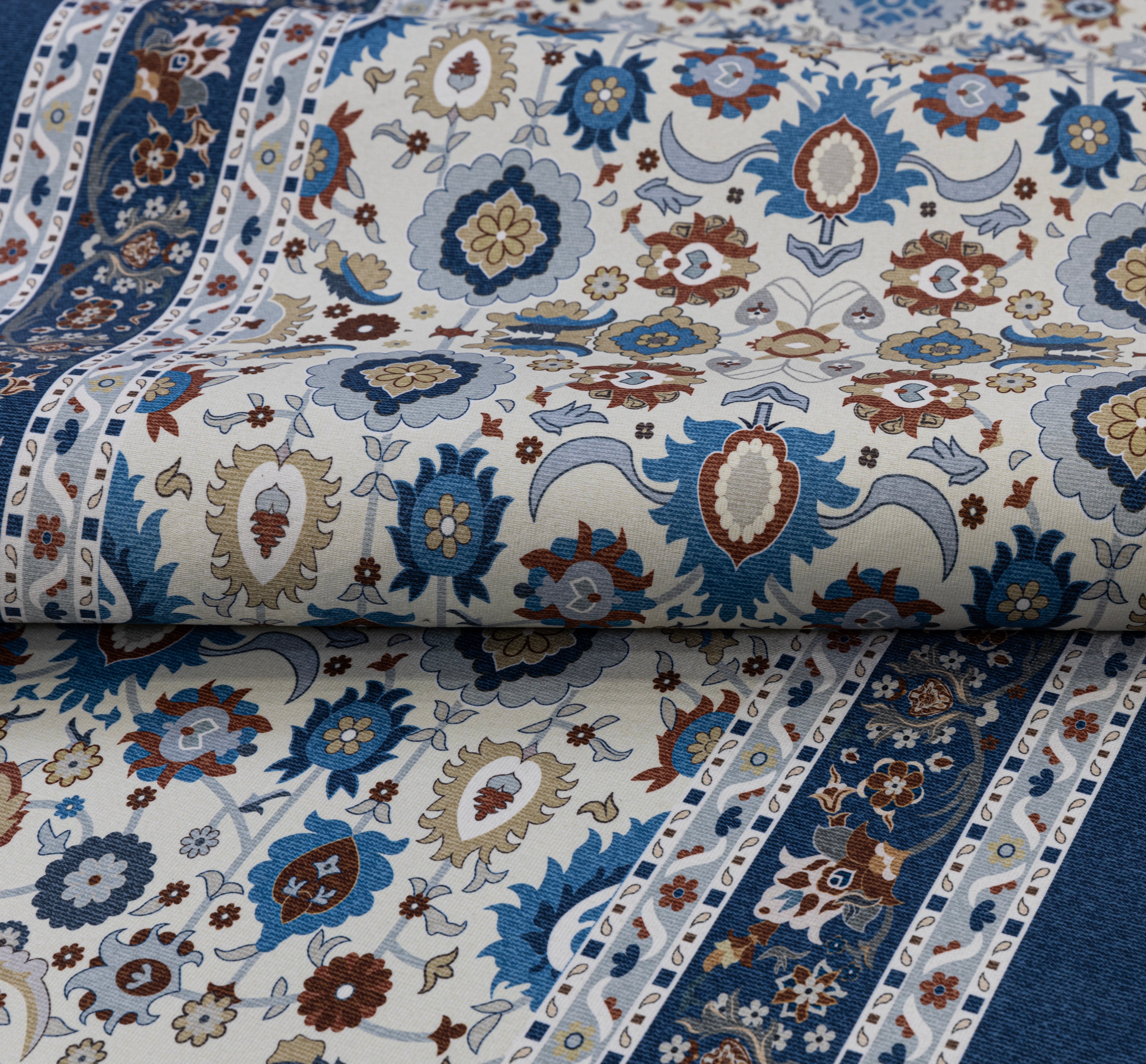 Victoria Blue digital corridor carpet