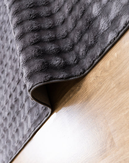 Velvet Piles Hallway Carpet Dark Grey