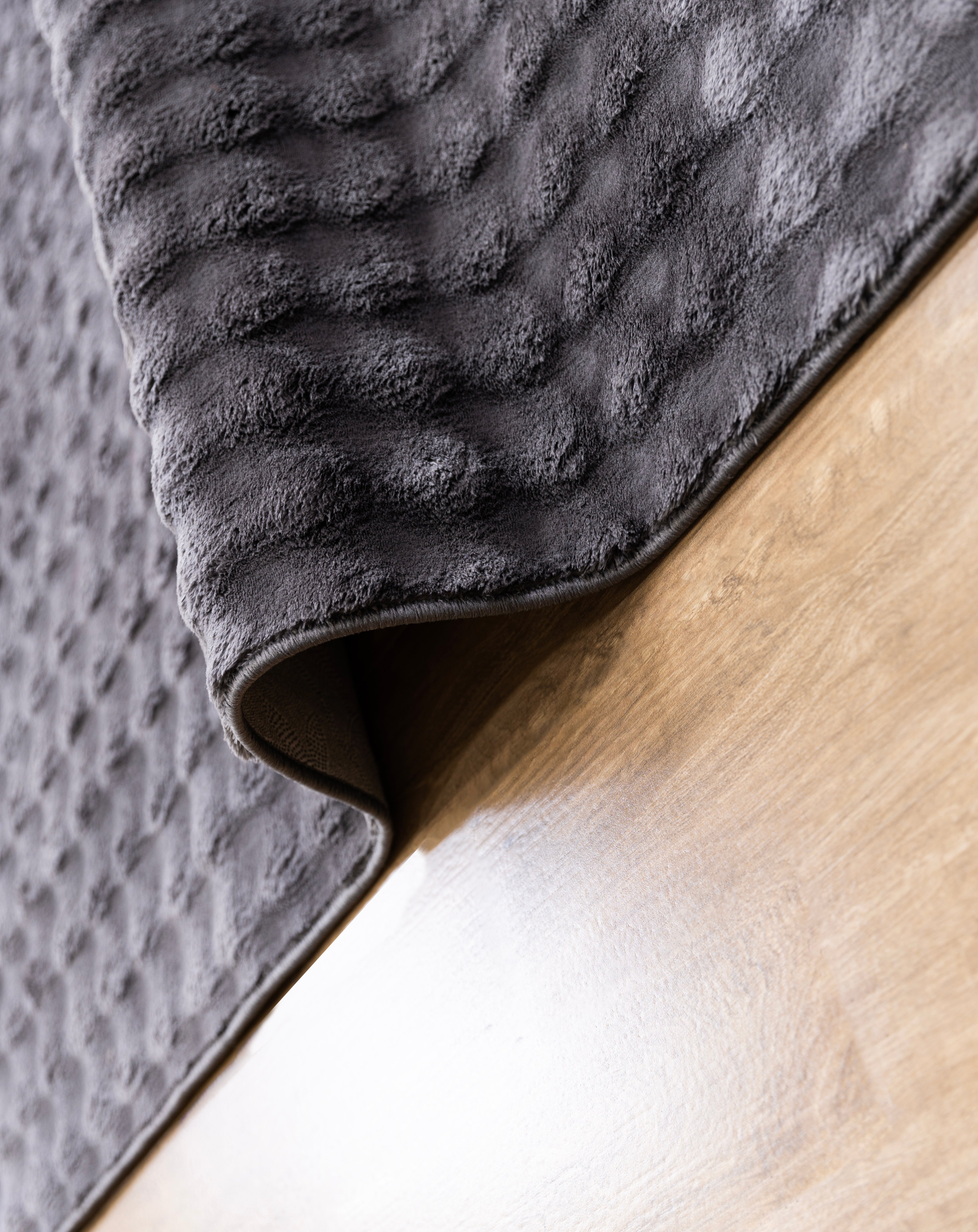 Velvet Piles Hallway Carpet Dark Grey