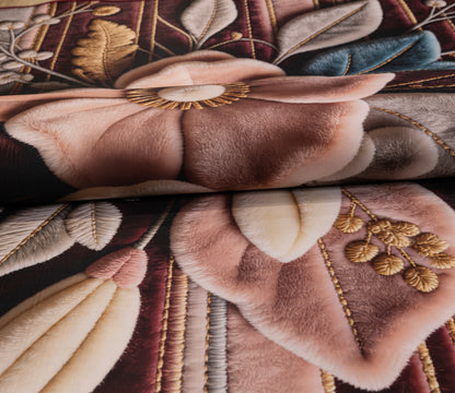 Magnolia - (Dark Red) 7D Digital Carpet Printed