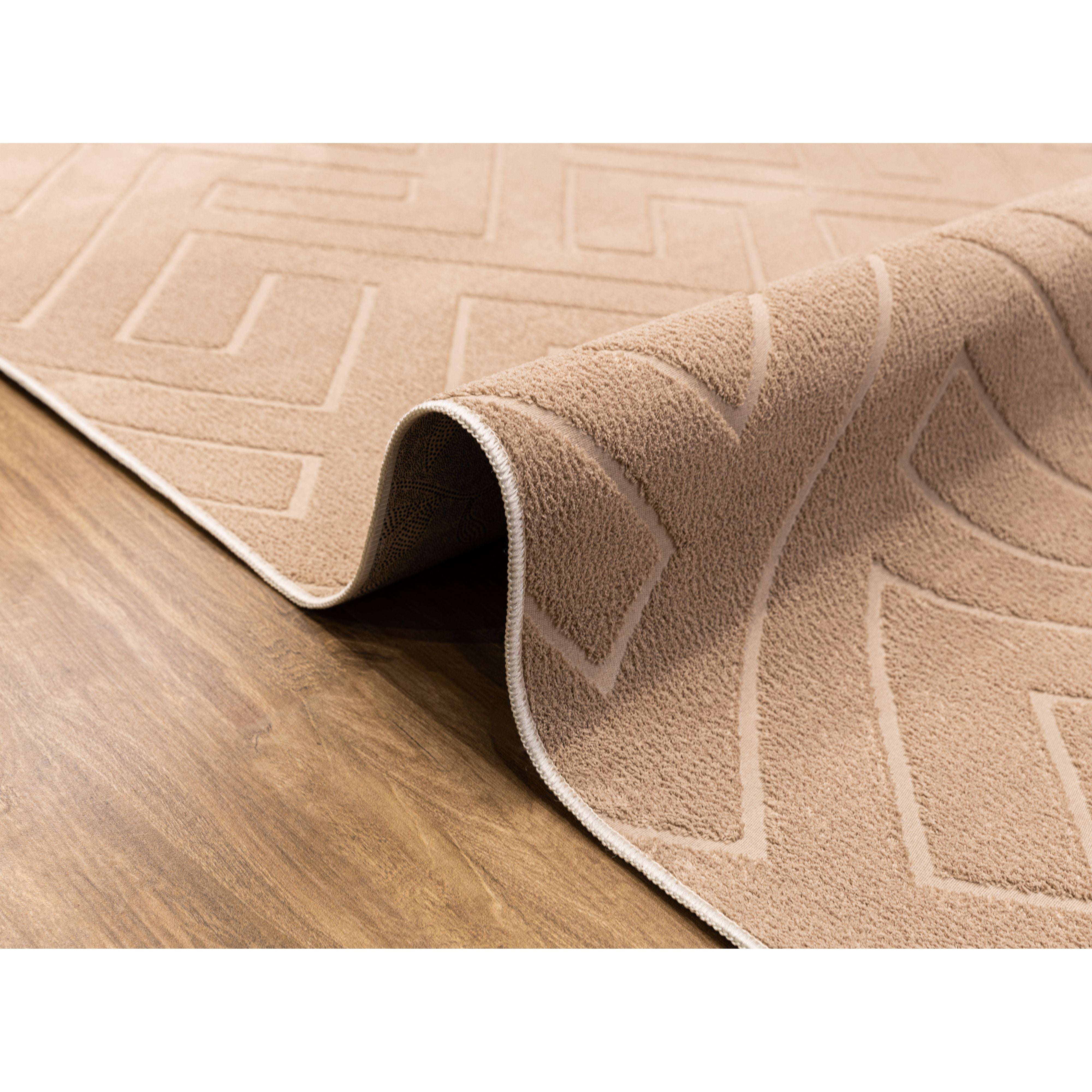 Elite Jacquard Carpet Geometric Pattern (Beige)