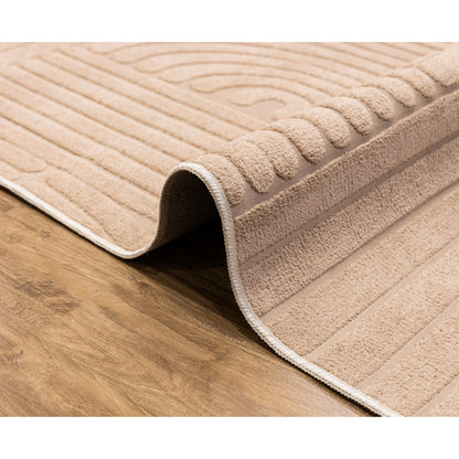 Elite Jacquard Corridor Carpet Modern Pattern (Beige)