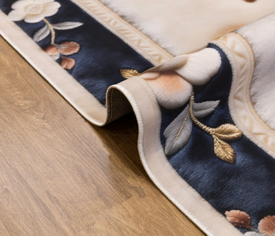 Royal Flora - (Blue) 7D Digital Carpet Printed