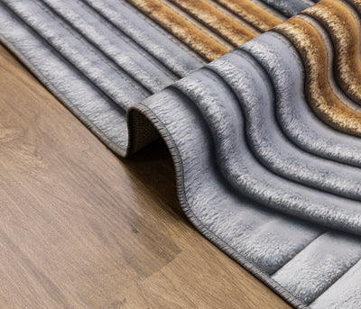 Soft Waves - (Dark Grey) 7D Digital Carpet Printed