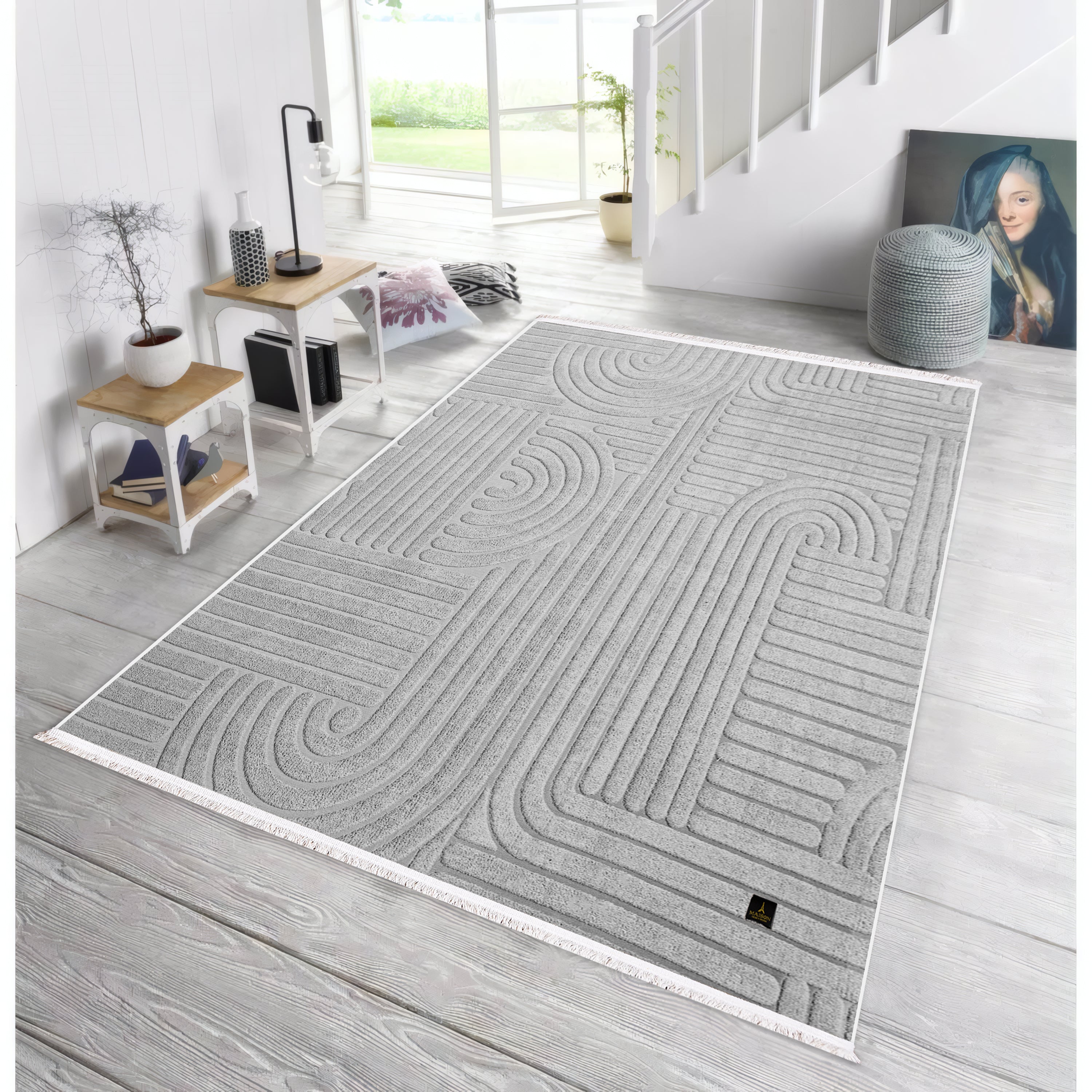 Elite Jacquard Carpet Modern Pattern (Gray)