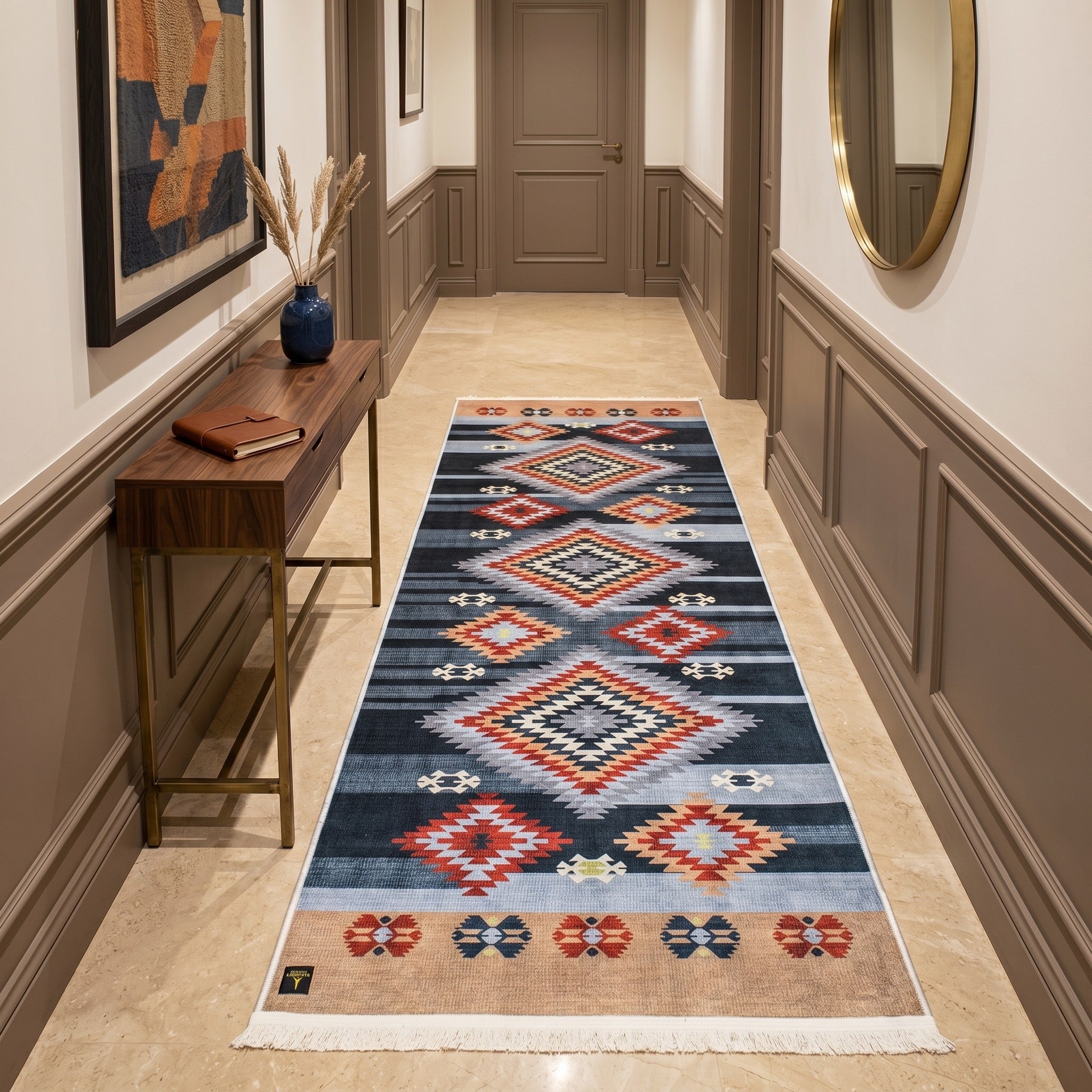Vintage digital corridor carpet