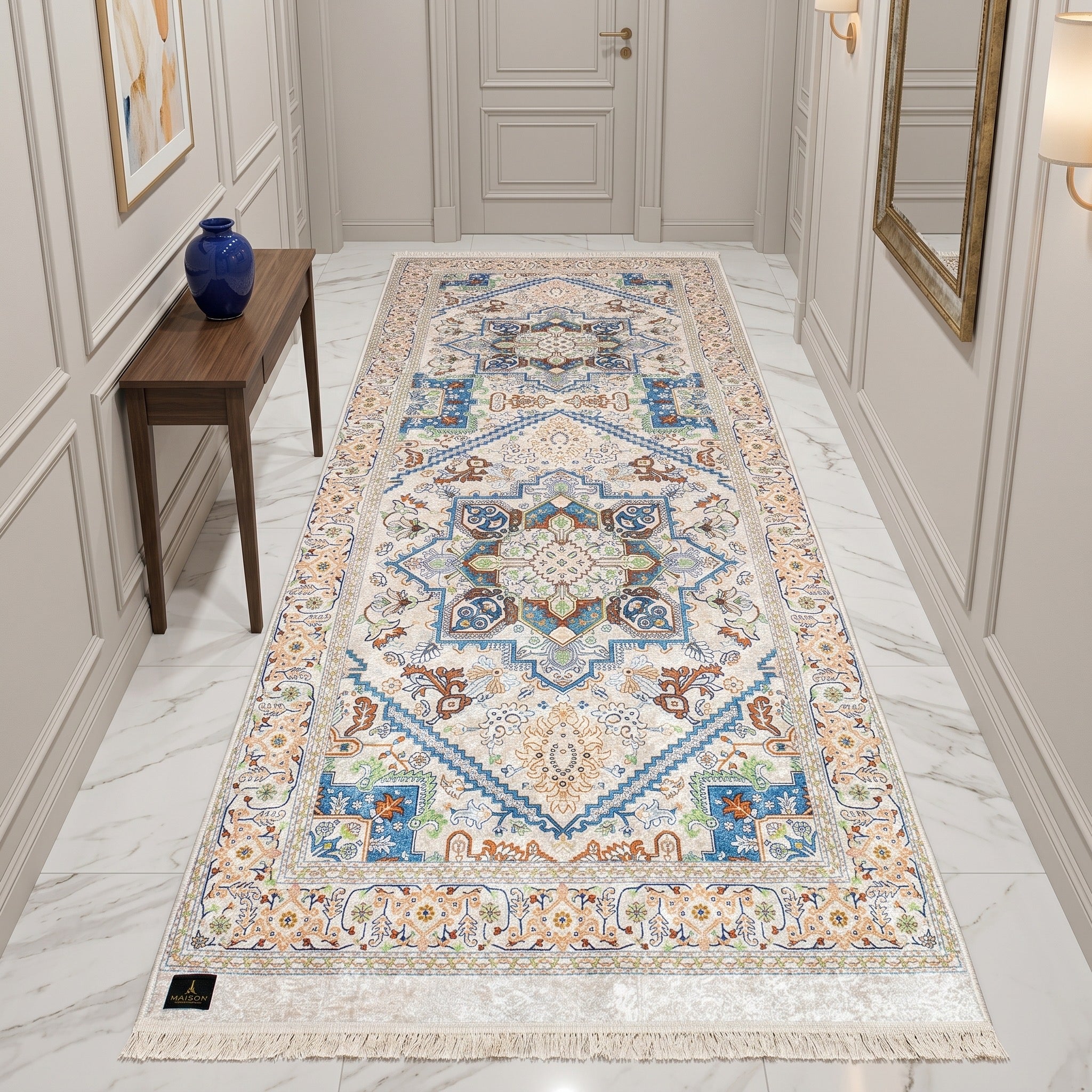 Elegant digital corridor carpet