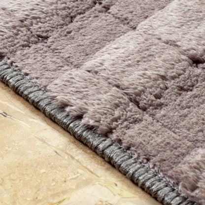 Square Velvet Rug - Gray