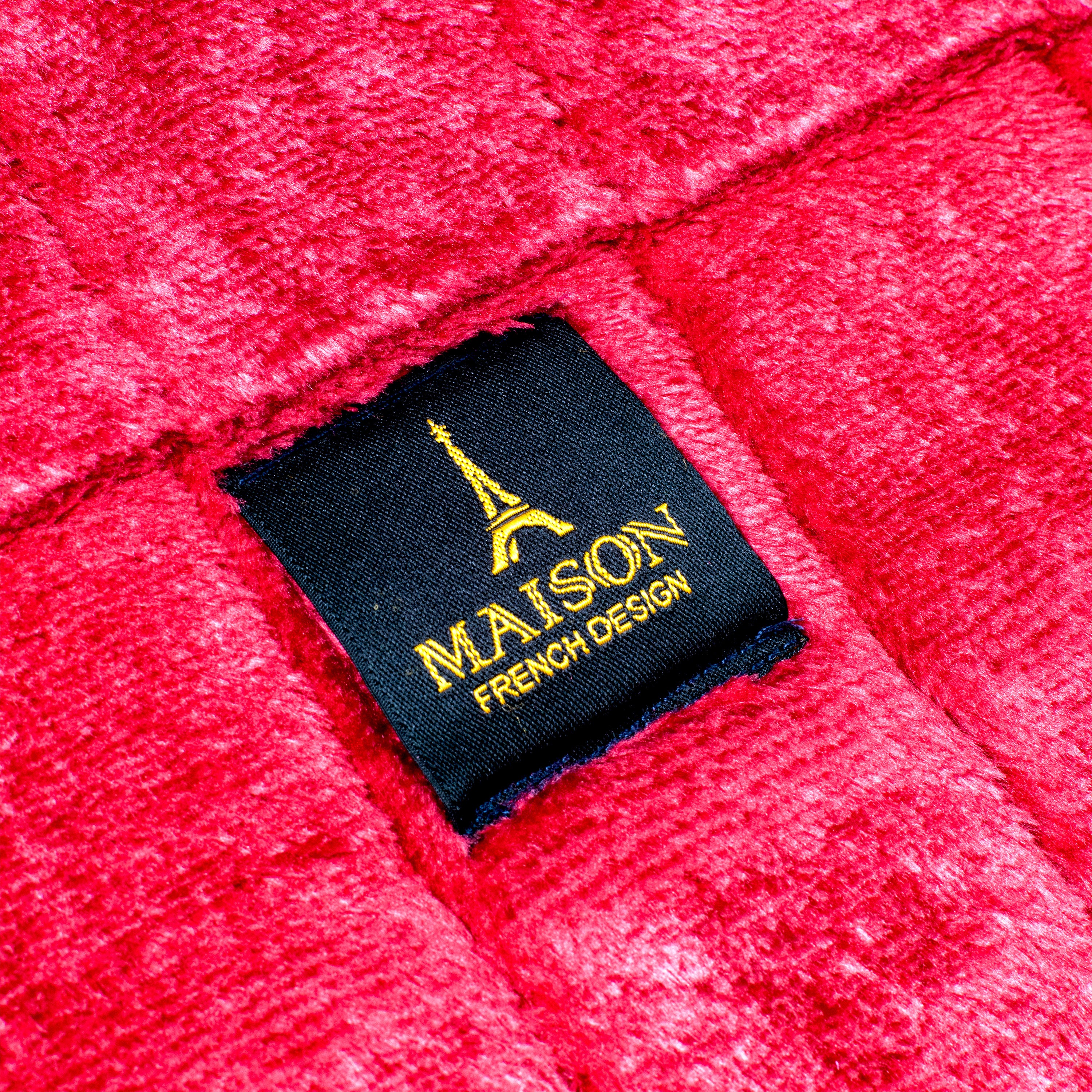 Square Velvet Rug - Maroon