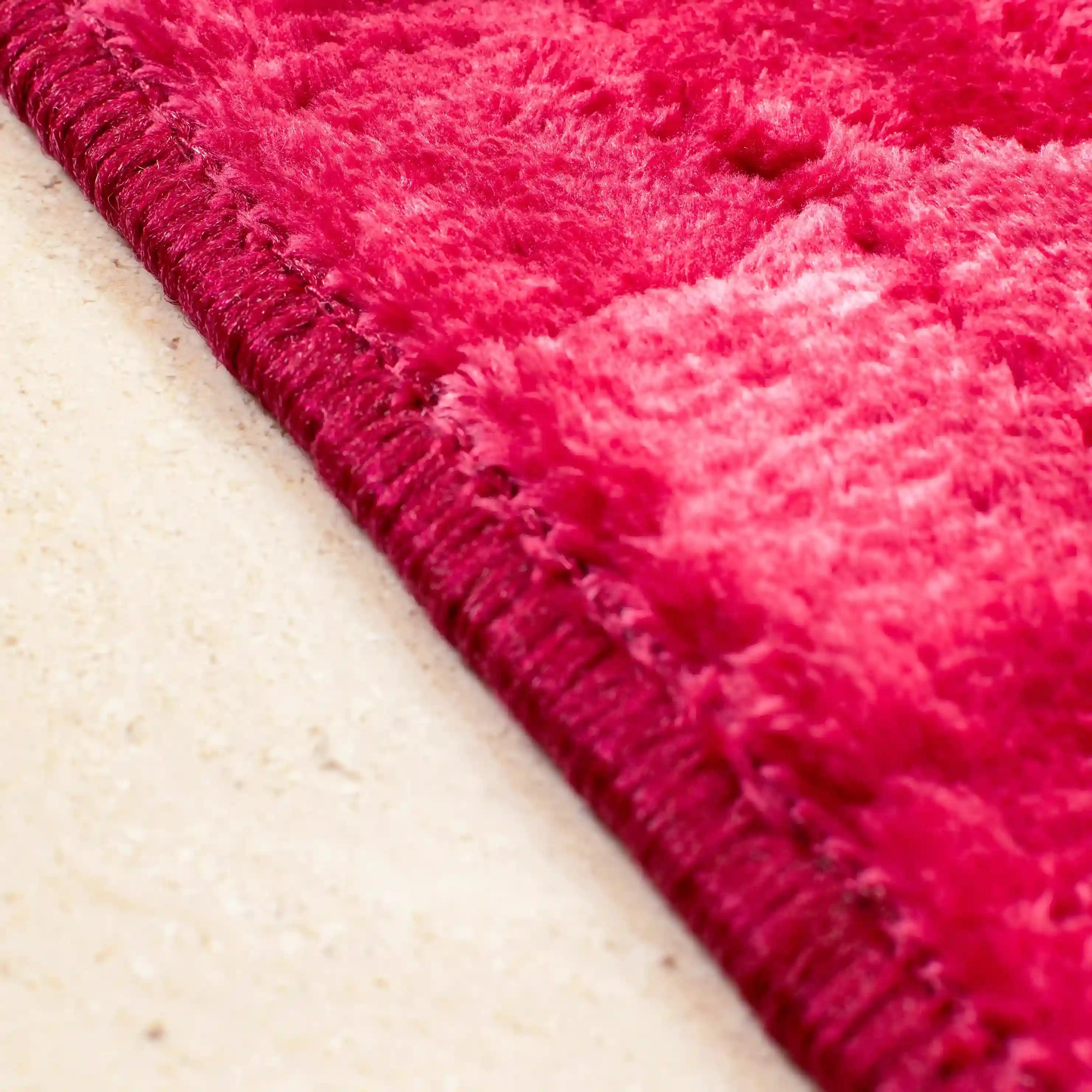 Square Velvet Rug - Maroon