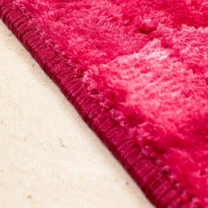 Square Velvet Rug - Maroon