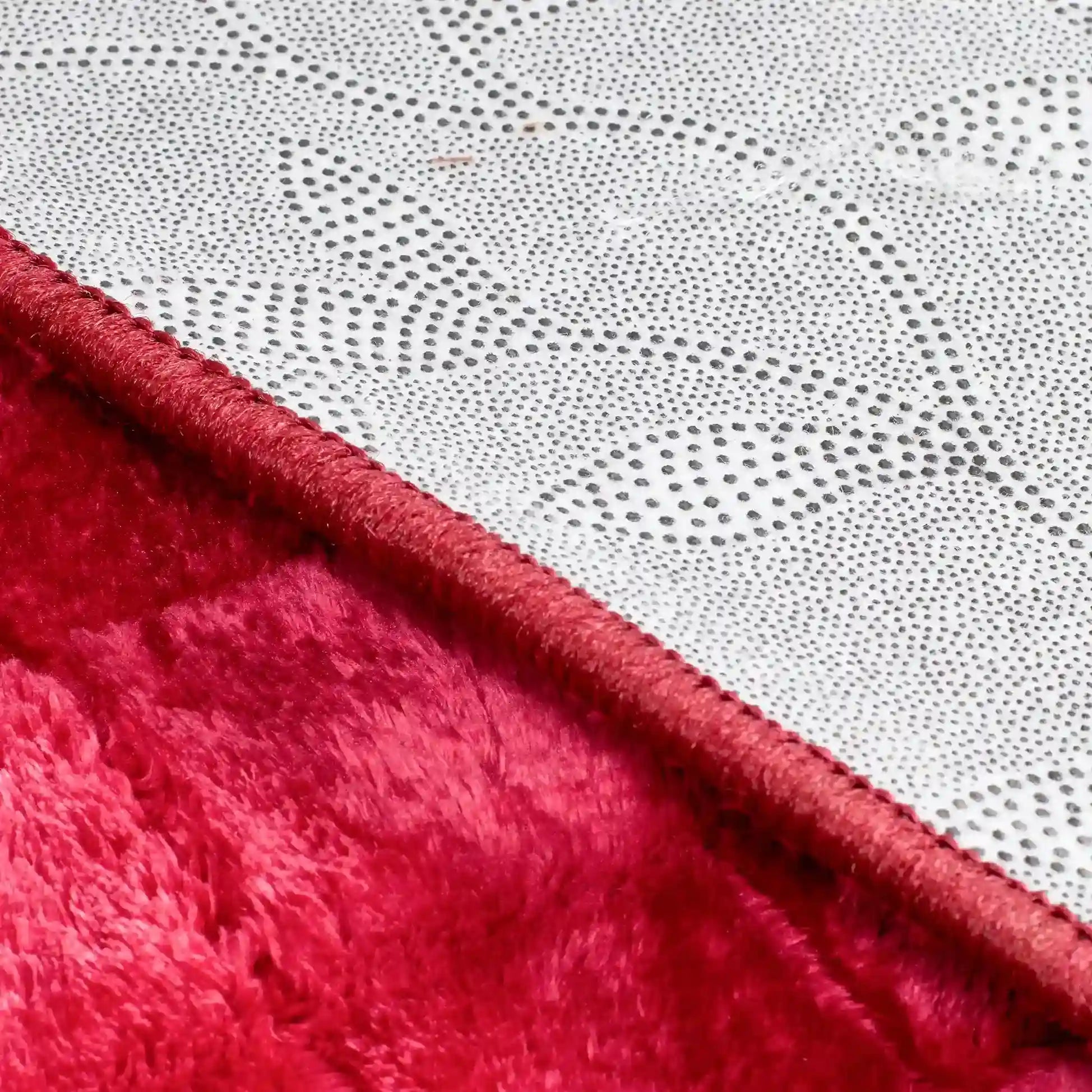 Square Velvet Rug - Maroon