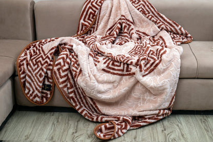 Blanket Printed French Design (Brown)
