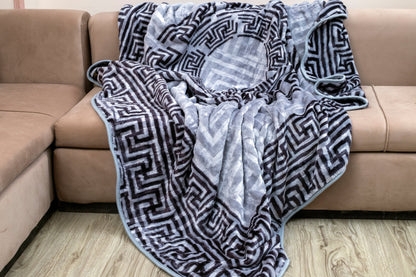 Blanket Printed French Design (Grey)