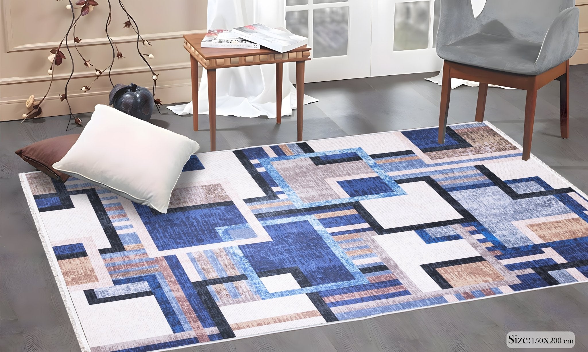 سجادة ديجيتال blue harmony مقاس (150cm x 200cm)