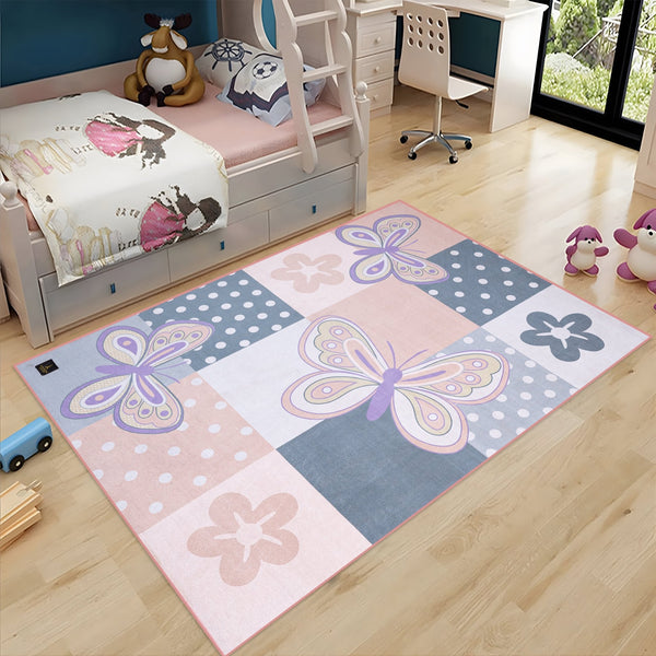 Butterflies and Flower 3D Kids Carpet