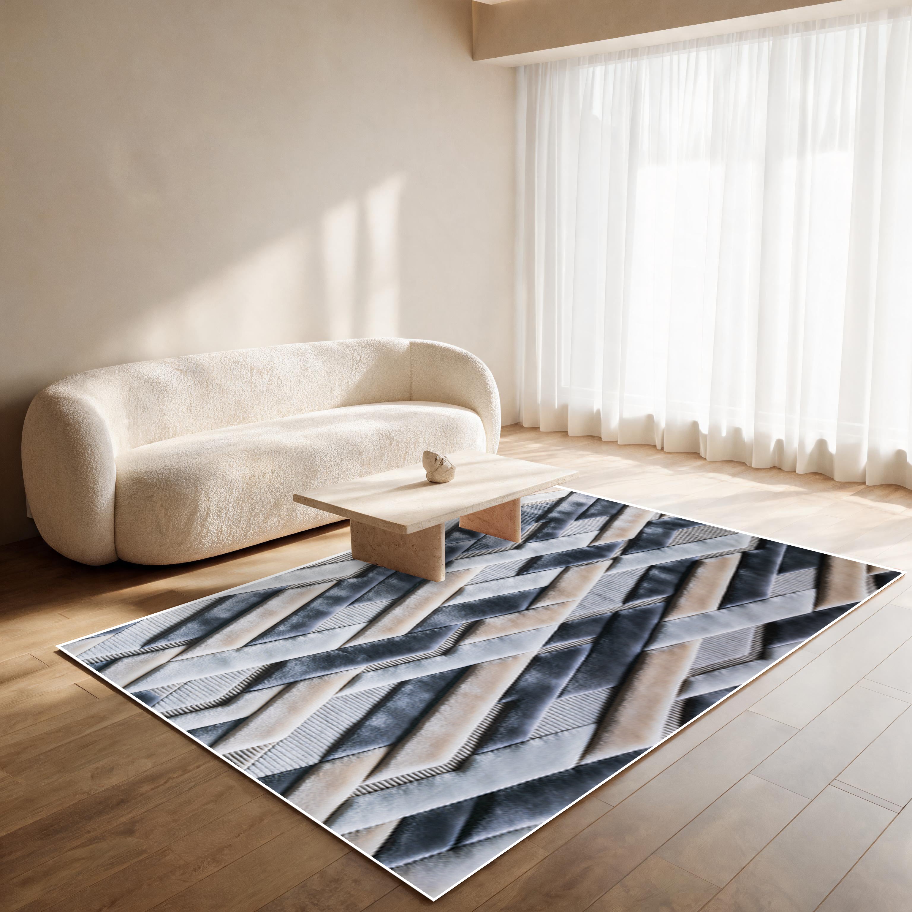 Load video: Modern Chevron - (Dark Grey) 7D Digital Carpet Printed