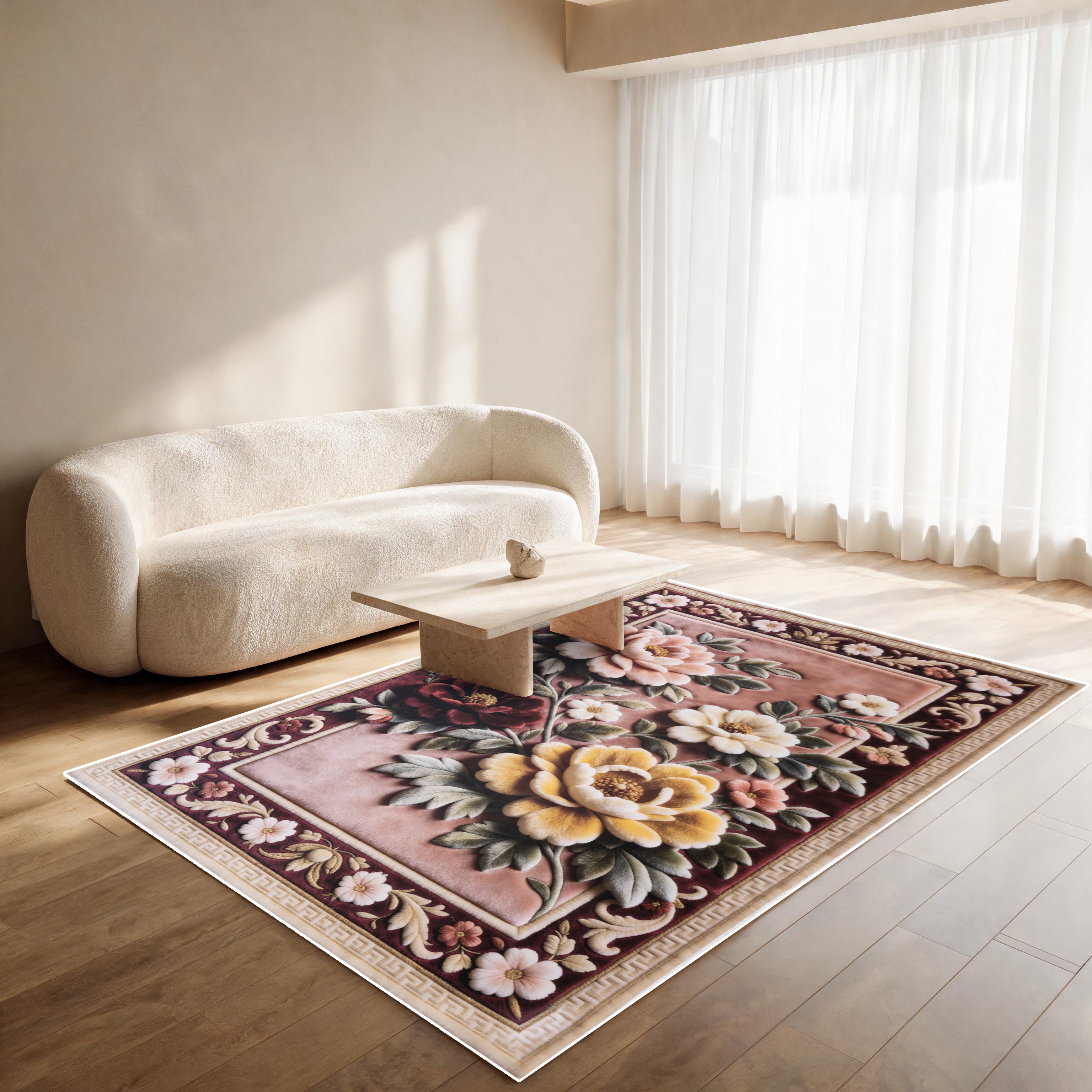 Load video: Classic Bouquet - (Dark Red) 7D Digital Carpet Printed