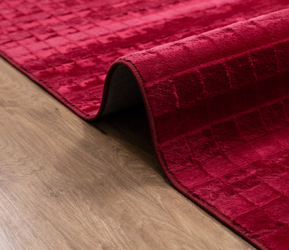 square velvet red  corridor floor carpet
